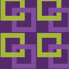 Purple with lilac and kiwi green connected squares