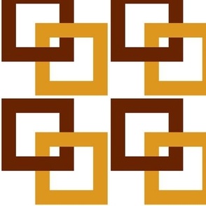 Gold and brown connected squares abstract