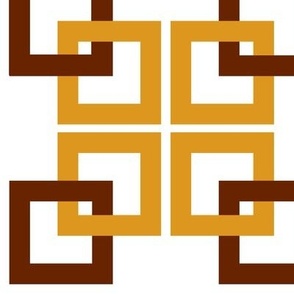 gold, brown and white connected squares abstract