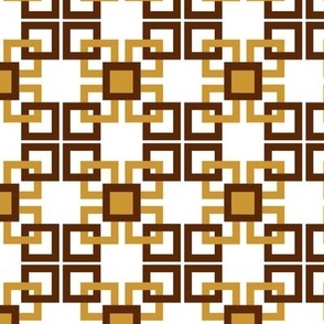 Gold and brown squares small pattern