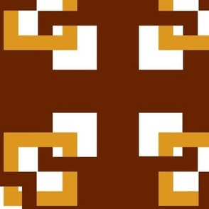 Gold and brown connecting squares Coordinate