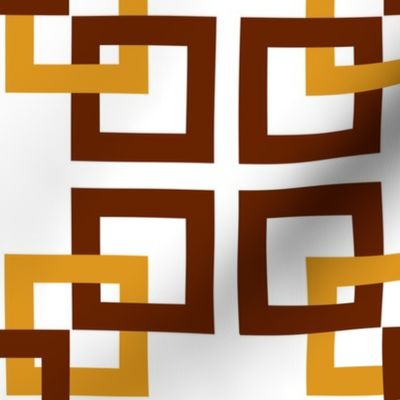 Gold and brown connecting squares