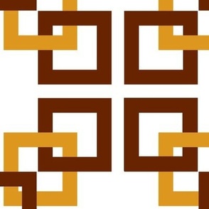 Gold and brown connecting squares