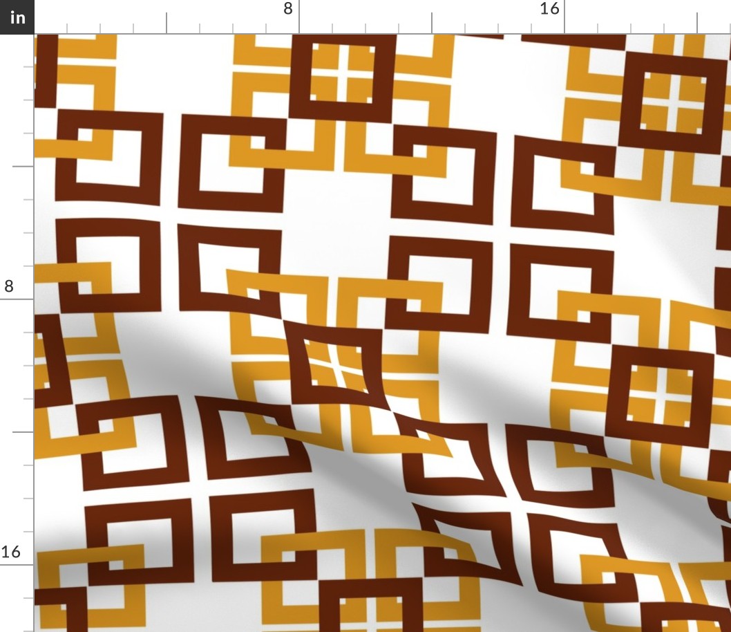 Gold and brown connecting squares