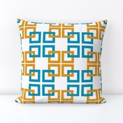 Turquoise gold Interlocking Squares 2