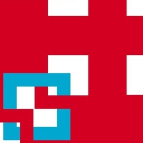 Red, white, blue interlocking squares 2