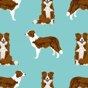 border collie simple dog breed fabric for pet lovers blue 