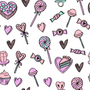 valentines candy // cute chocolates fabric hearts love valentines day white pastel pink