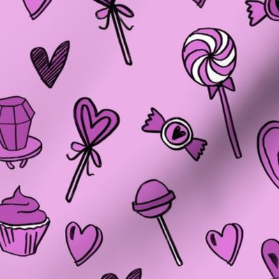 valentines candy // cute chocolates fabric hearts love valentines day purple