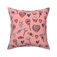 valentines candy // cute chocolates fabric hearts love valentines day pink