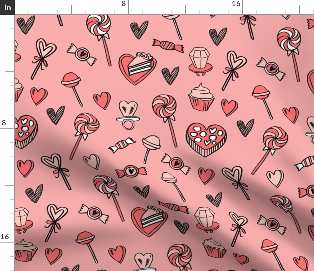 valentines candy // cute chocolates fabric hearts love valentines day pink