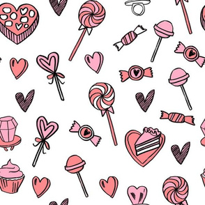 valentines candy // cute chocolates fabric hearts love valentines day white pink