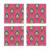 Teardrop Ikat (Fuschia - Vertical) // Hand Drawn Moroccan - inspired Middle Eastern Lantern Tile & Textile Art 