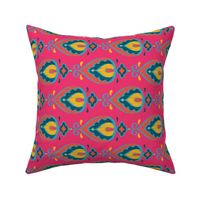 Teardrop Ikat (Fuschia - Horizontal) // Hand Drawn Moroccan - inspired Middle Eastern Lantern Tile & Textile Art 