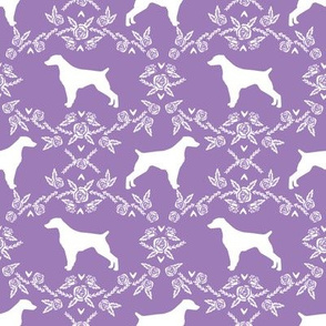 brittany spaniel floral silhouette dog breed fabric purple