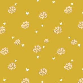 Goldenrod Sweetheart Blender Print - Hearts in Clusters for Valentine's Day or Every Day!