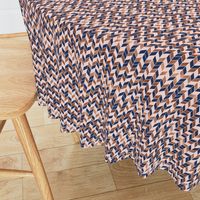 chevrons rose gold pink navy blue fabric