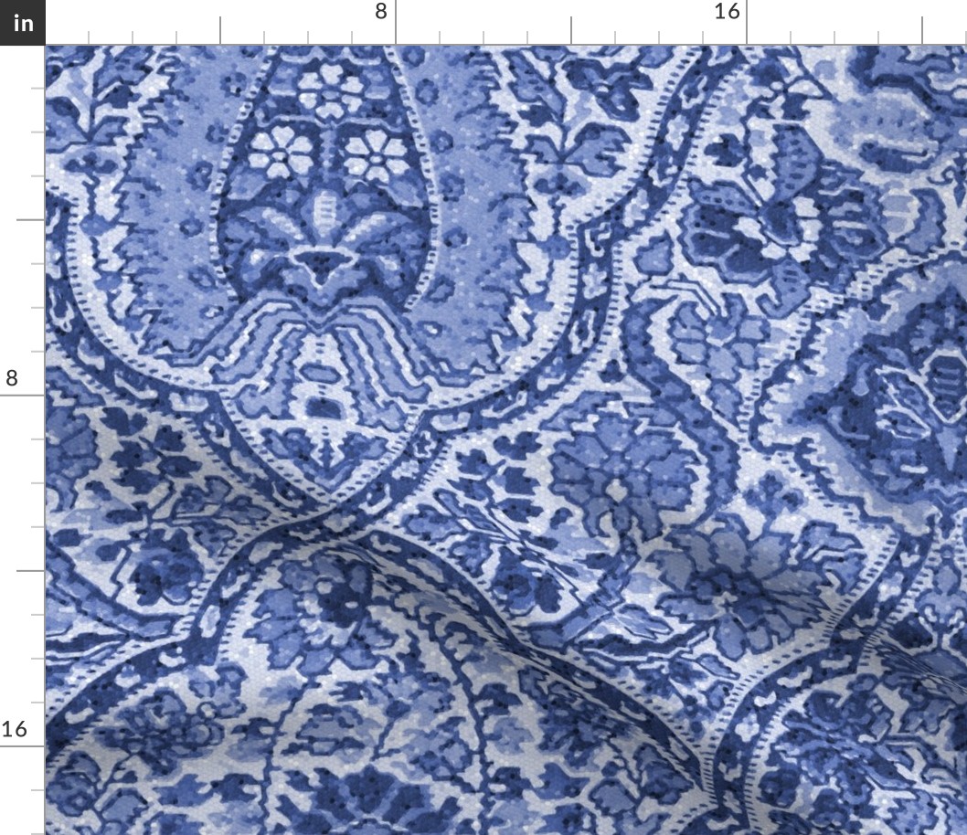 Alfred Paisley  ~ Mosaic ~  Blue and White  