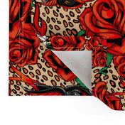 Red leopard roses with lucky devil pinups and swallows