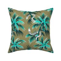 Snake Palms - Teal Mustard Light - AndreaAlice