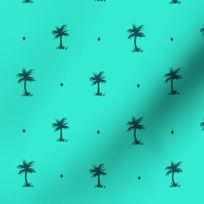 Tiny Palms - Teal - AndreaAlice