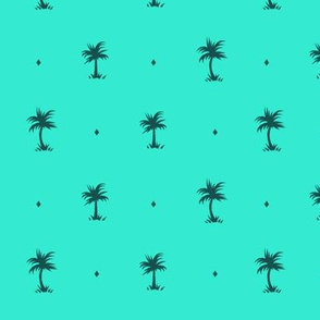 Tiny Palms - Teal - AndreaAlice