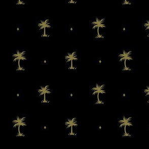 Tiny Palms - Black / Mustard - AndreaAlice