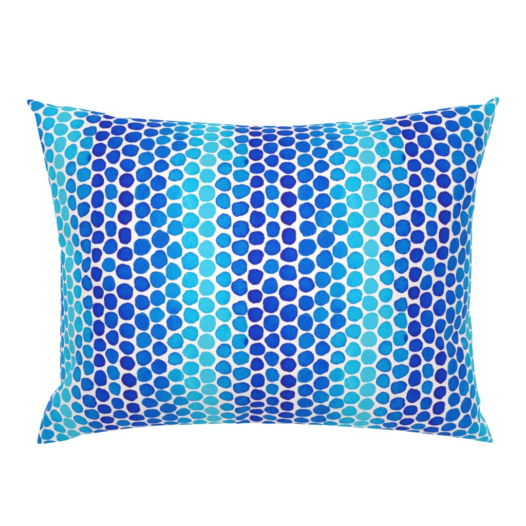 Indigo Watercolor Abstract Geometric Circles // Blue Ocean Dot Shapes