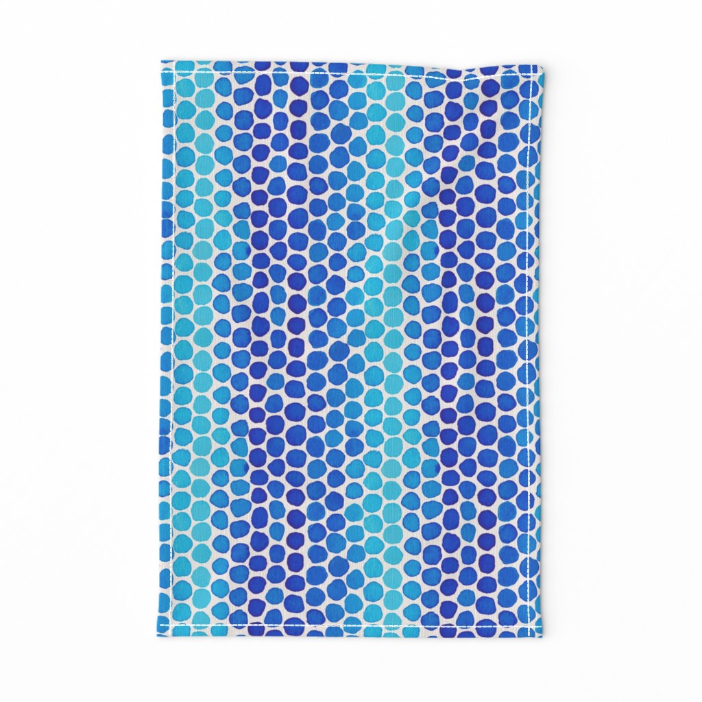 Indigo Watercolor Abstract Geometric Circles // Blue Ocean Dot Shapes