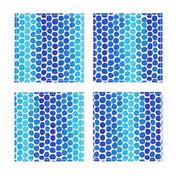 Indigo Watercolor Abstract Geometric Circles // Blue Ocean Dot Shapes