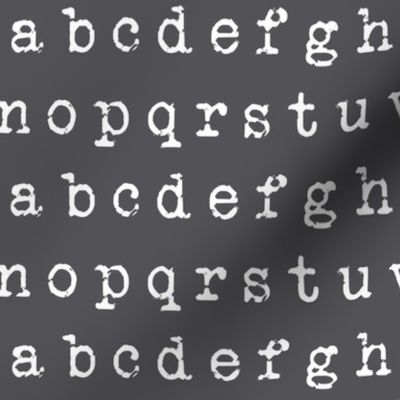 Typewriter Alphabet on Charcoal