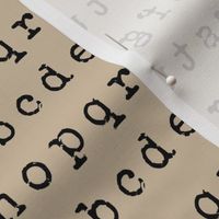 Typewriter Alphabet on Bone 