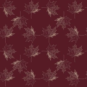 Maple leaves in shades of wine and tan subtle design