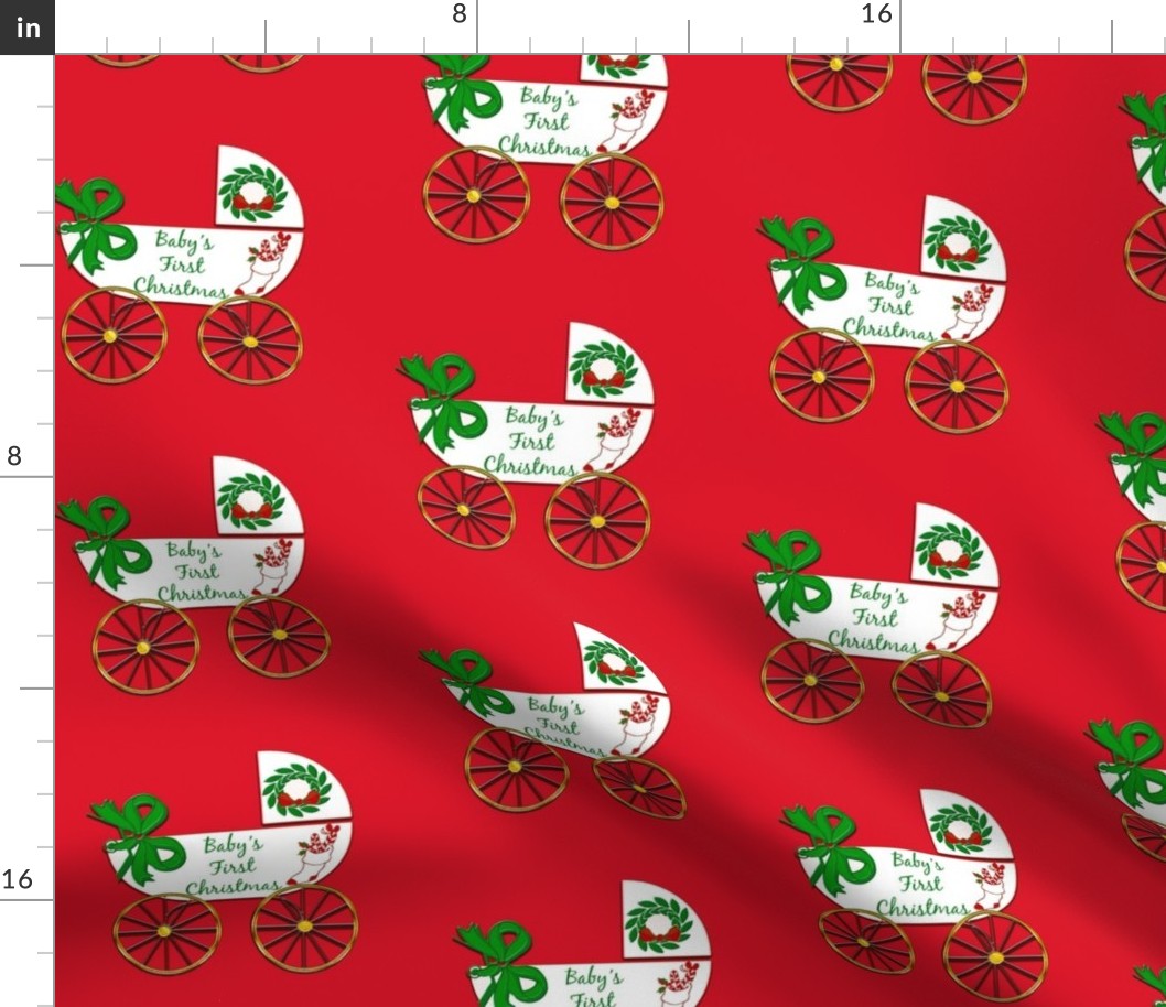 matig Krijt vrouw Baby's First Christmas large scale baby Fabric | Spoonflower