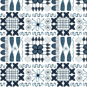 African Art Inspired Indigo