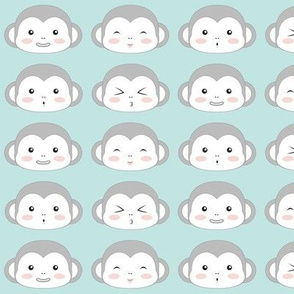 Grey monkey faces