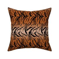 Tribal Tiger stripes print - vertical faux fur orange small