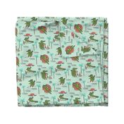 alligator vacation // tropical beach gator cute animal fabric character mint