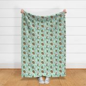 alligator vacation // tropical beach gator cute animal fabric character mint