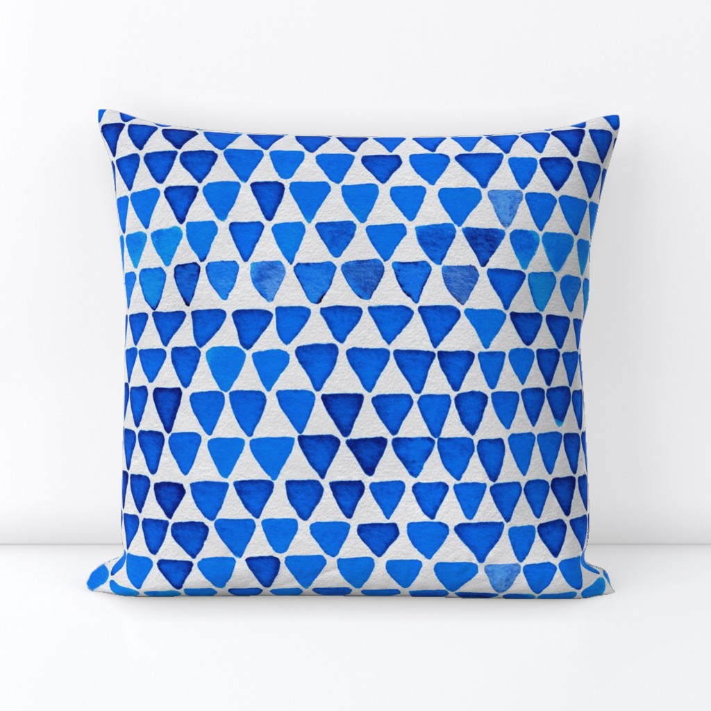 Indigo Watercolor Abstract Geometric Triangles // Blue Trees Tipis Teepees Feminine Strength Symbol