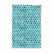 Turquoise Watercolor Abstract Geometric Shapes // Mermaid, Fish, Dragon Scales