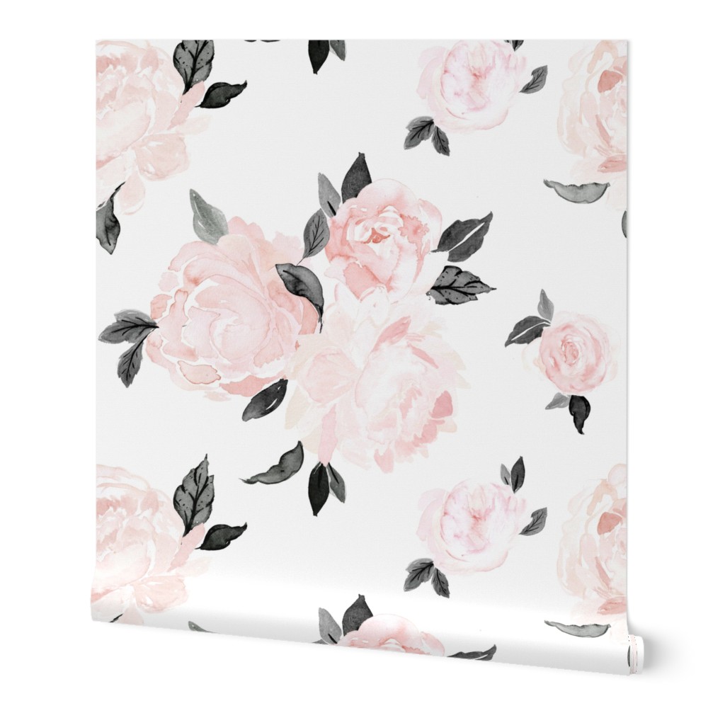 vintage blush floral-bw