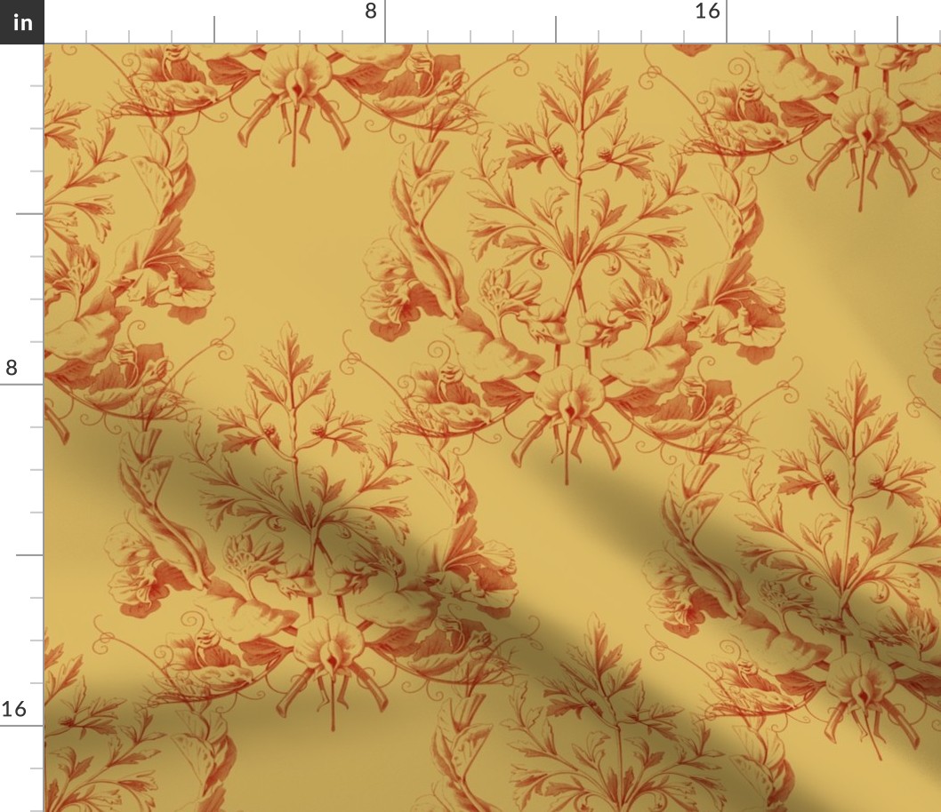 Faubourg ~ Floral Damask ~ Gavroche and Thernardier ~ Medium