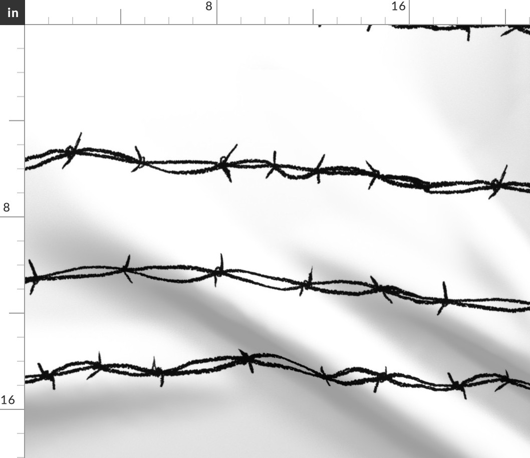 barbwire horizontal white