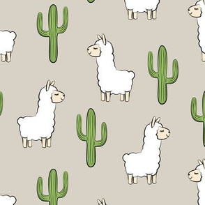 llama w/ cactus - beige