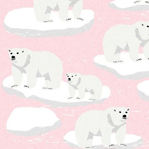 polar bear animal arctic iceberg bears kids fabrics pink
