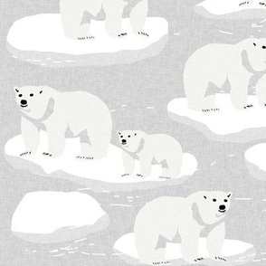 polar bear animal arctic iceberg bears kids fabrics grey