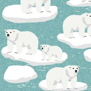 polar bear animal arctic iceberg bears kids fabrics turquoise