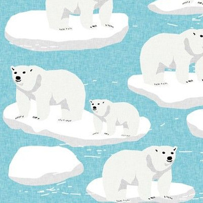 polar bear animal arctic iceberg bears kids fabrics blue