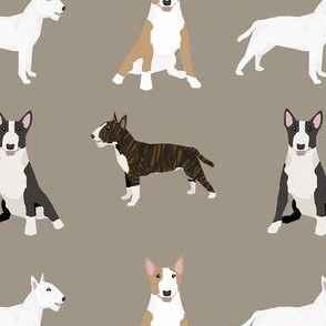 Small Scale Dog Breed Fabric Dog Breeds on White by Petfriend